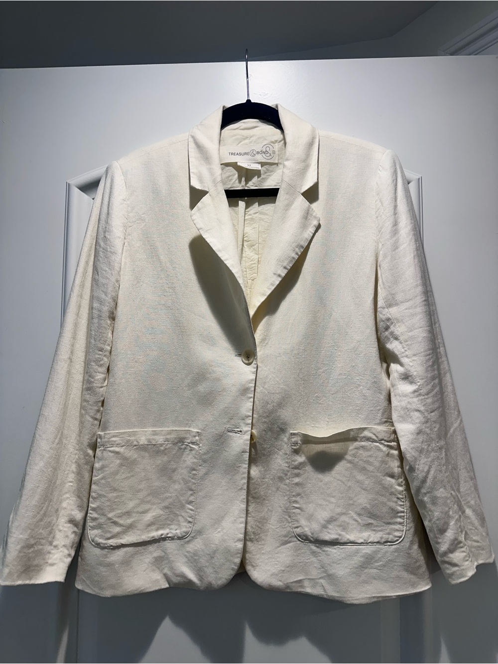 Treasure & Bond Off-White Linen Blazer